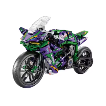 KIT DE BLOCOS DE MONTAR JIQILE MOTORCYCLE MOTO VERDE 458 PEÇAS 47111